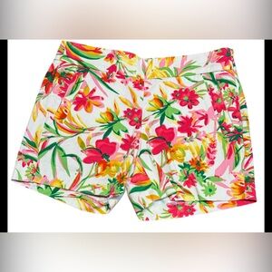 Like new! Crew Factory - Women's - 5" Garden Floral Print Cotton Shorts SZ 2